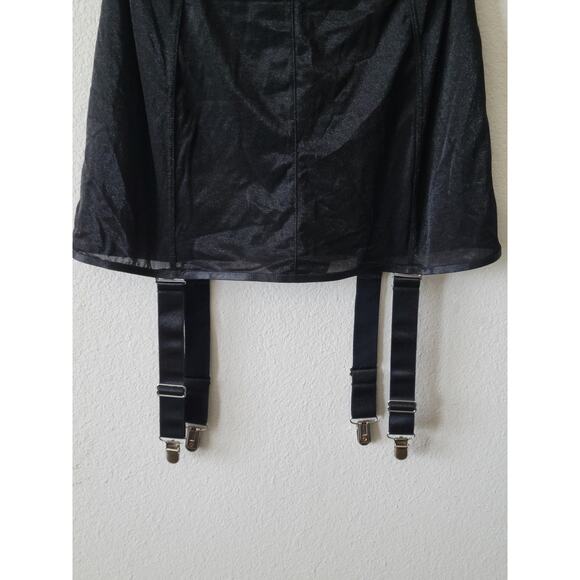 House of Desire Yasmine Shine Mesh Open Cup Babydoll Set Black Sz 1X /2X - Picture 4 of 10